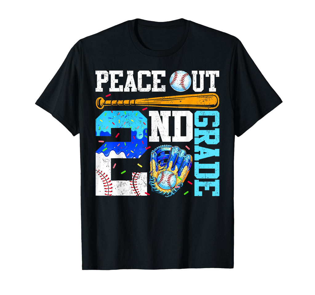 Peace Out 2Nd Grade Second Baseball T-Shirt - Novelty Apparel for Adults - T-Shirt, Sweatshirt, Hoodie