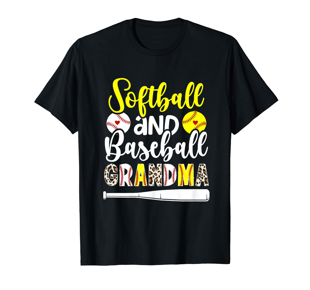Softball Baseball Grandma Leopard T-Shirt - Trendy Graphic Men Women - T-Shirt, Sweatshirt, Hoodie