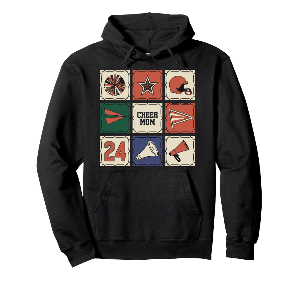 Cheer Mom Mother Bow Cheerleader Game Hoodie - Minimalist Print Men Women - T-Shirt, Sweatshirt, Hoodie