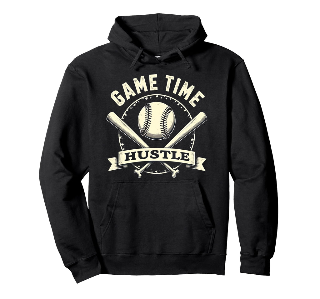 Game Time Hustle Baseball Game Day Hoodie - Unique Graphic Unisex - T-Shirt, Sweatshirt, Hoodie