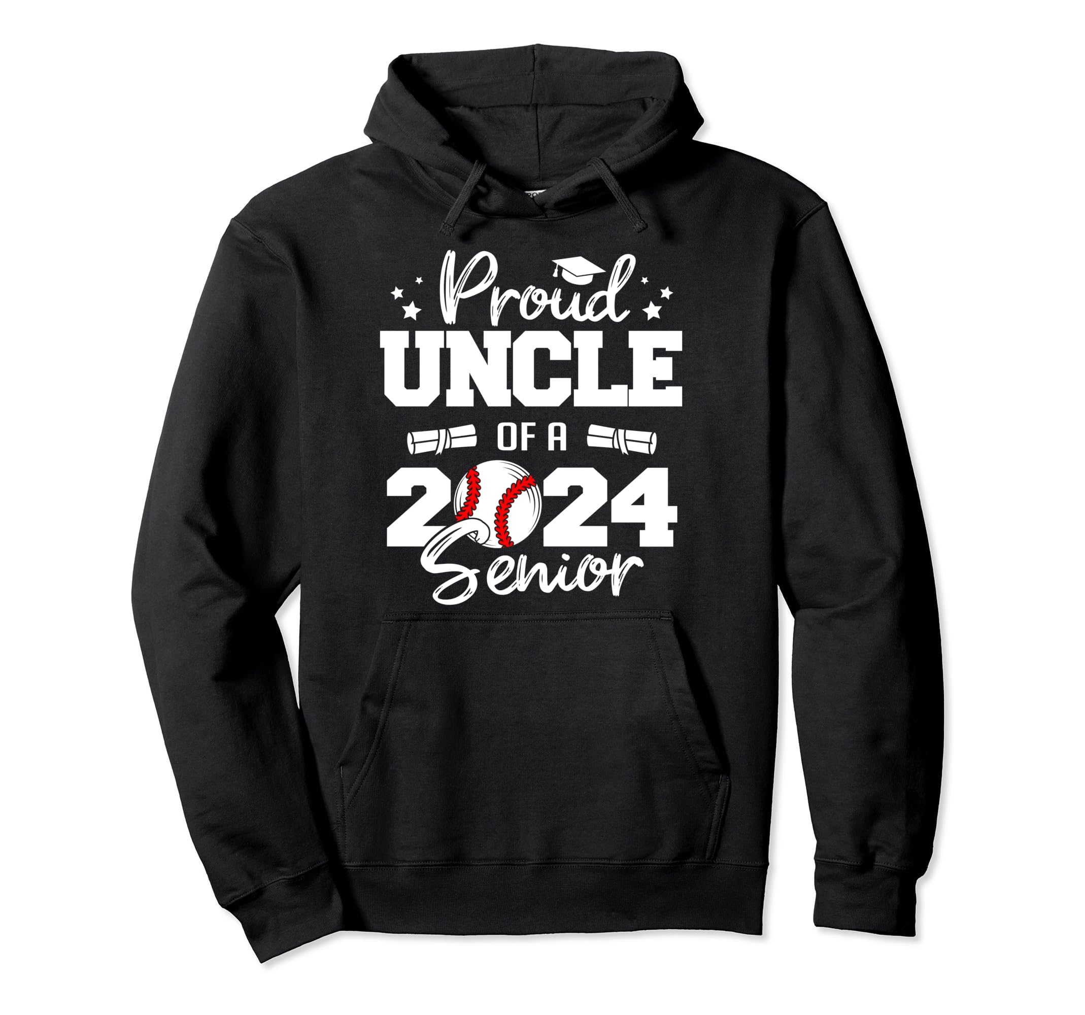 Proud Uncle 2024 Senior Funny Hoodie - Fun Novelty Design Men Women - T-Shirt, Sweatshirt, Hoodie