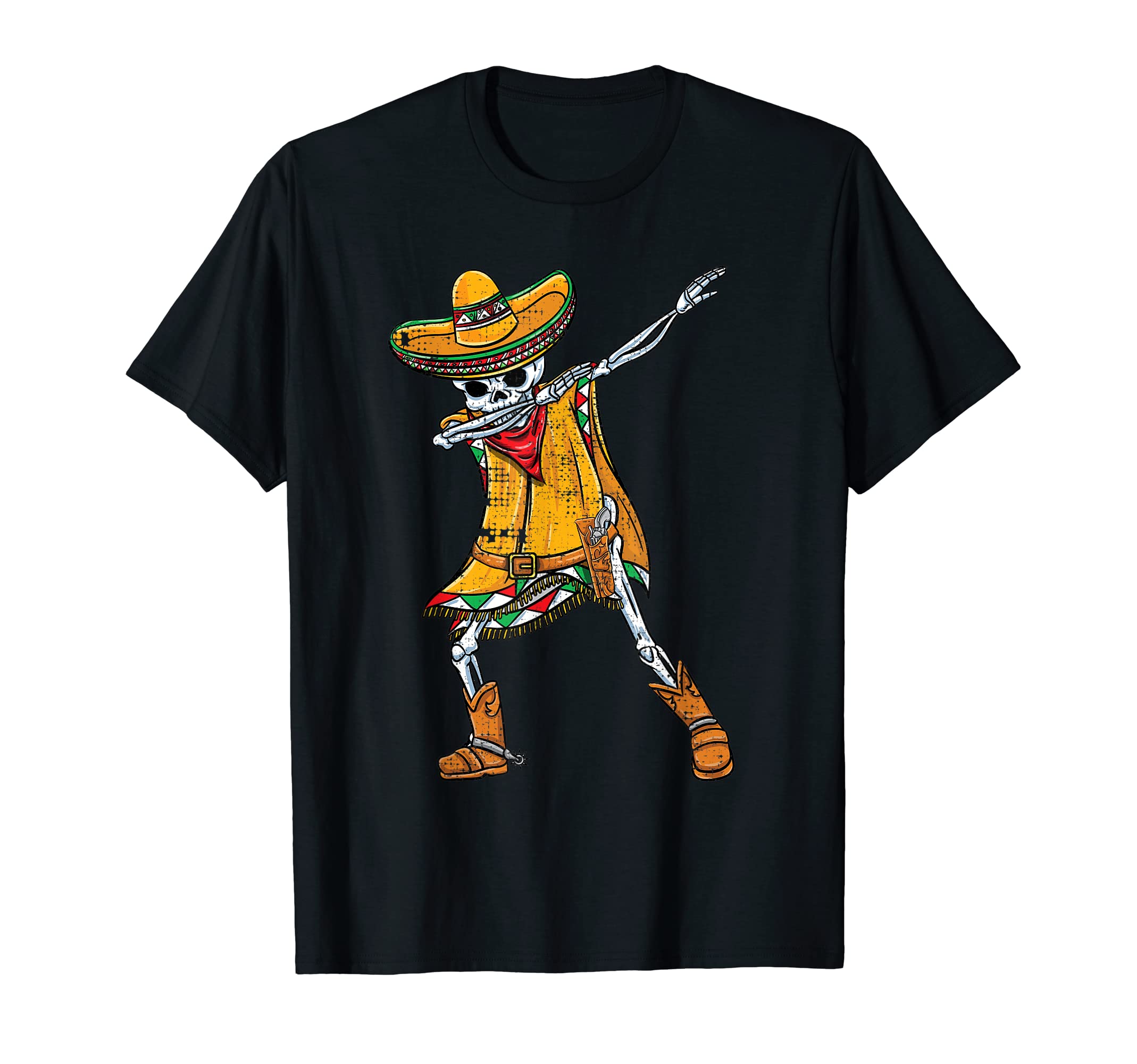 Dabbing Mexican Skeleton Cowboy T-Shirt - Custom Art Print Unisex - T-Shirt, Sweatshirt, Hoodie