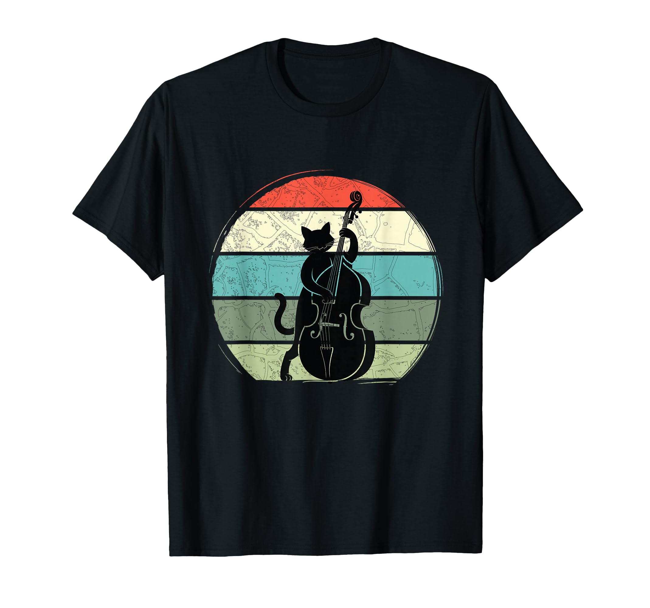 Cat Playing Double Bass Jazz Musician T-Shirt - Trendy Graphic Men Women - T-Shirt, Sweatshirt, Hoodie