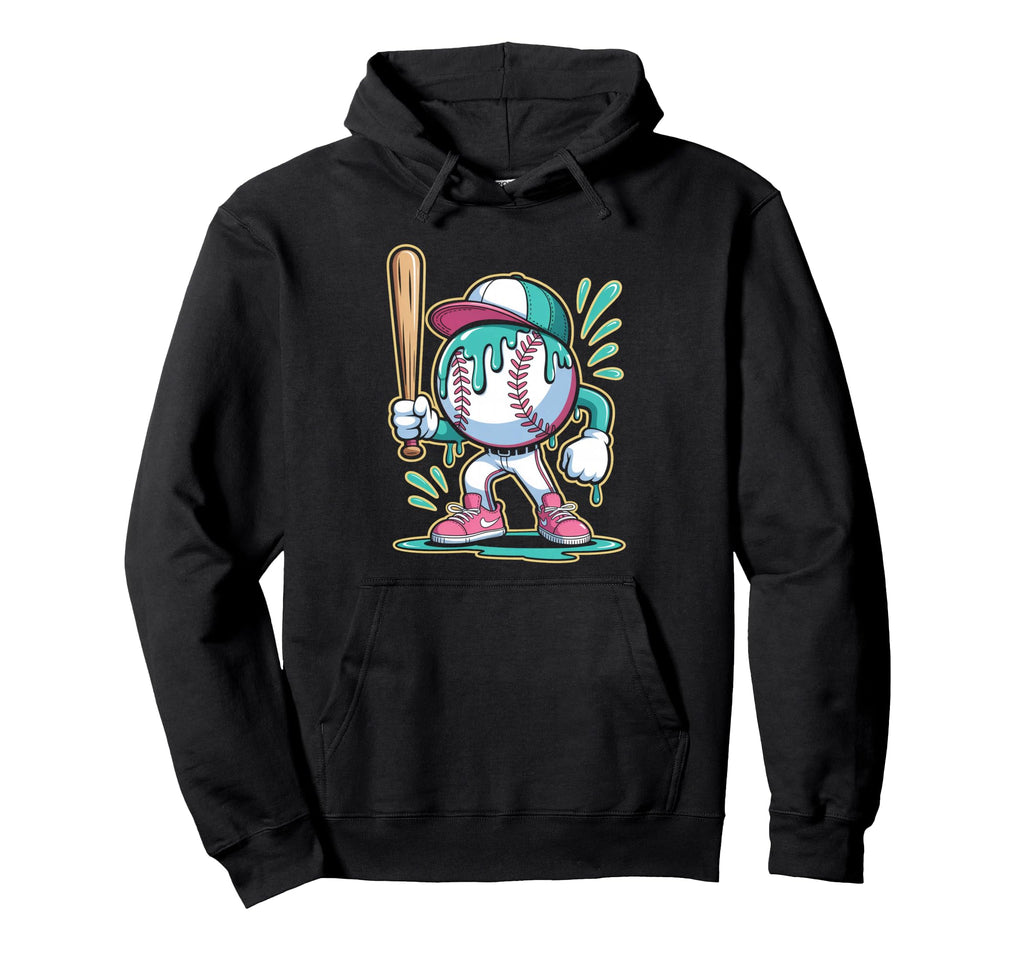 Funny Baseball Character Cartoon Hoodie - Aesthetic Graphic for Adults - T-Shirt, Sweatshirt, Hoodie
