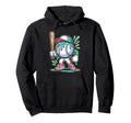Funny Baseball Character Cartoon Hoodie - Aesthetic Graphic for Adults - T-Shirt, Sweatshirt, Hoodie