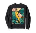 Cat Lovers Boho Matisse Flower Sweatshirt - Fun Novelty Design Men Women - T-Shirt, Sweatshirt, Hoodie