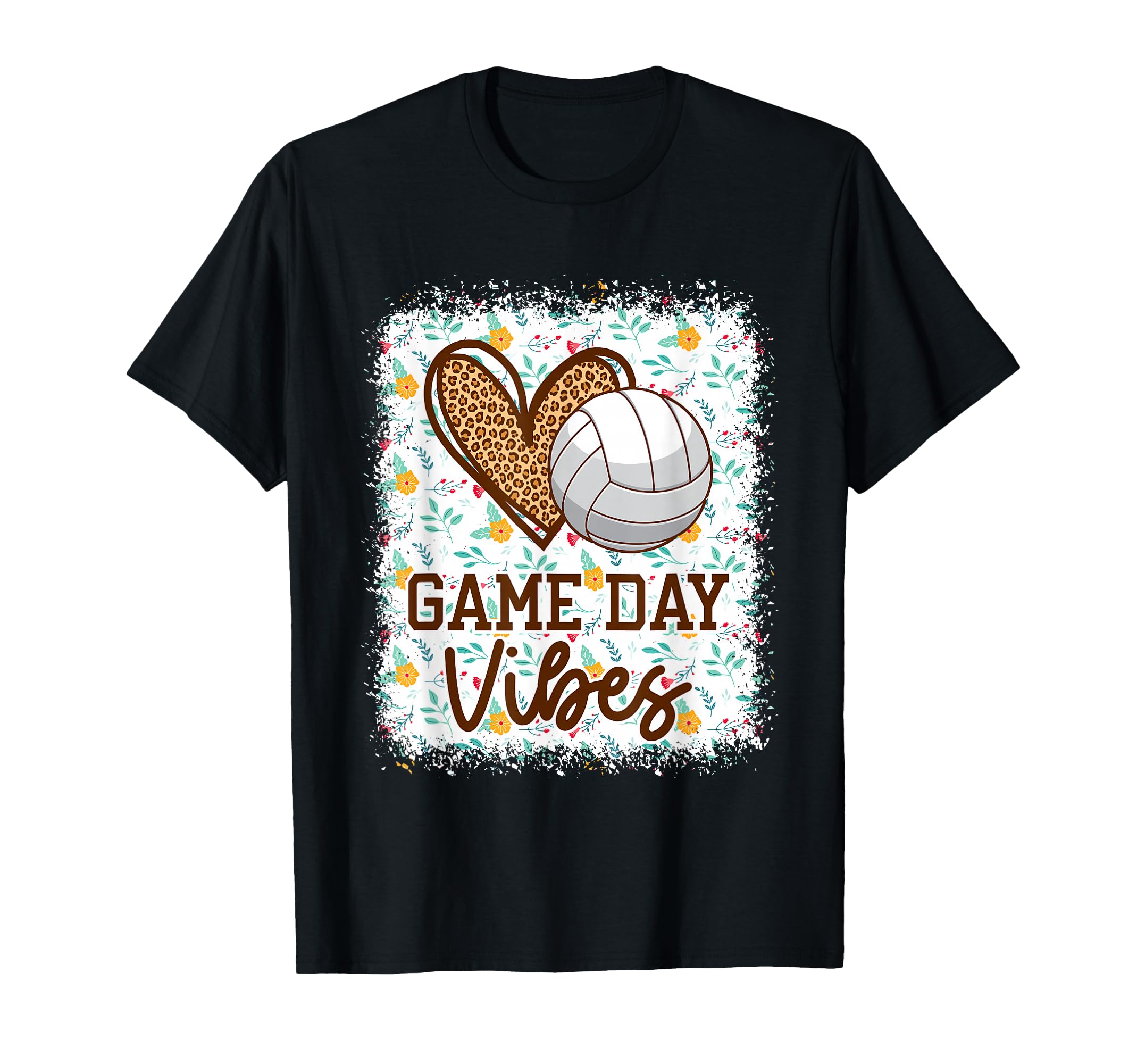 Floral Volleyball Game Day Vibes T-Shirt - Minimalist Print Men Women - T-Shirt, Sweatshirt, Hoodie