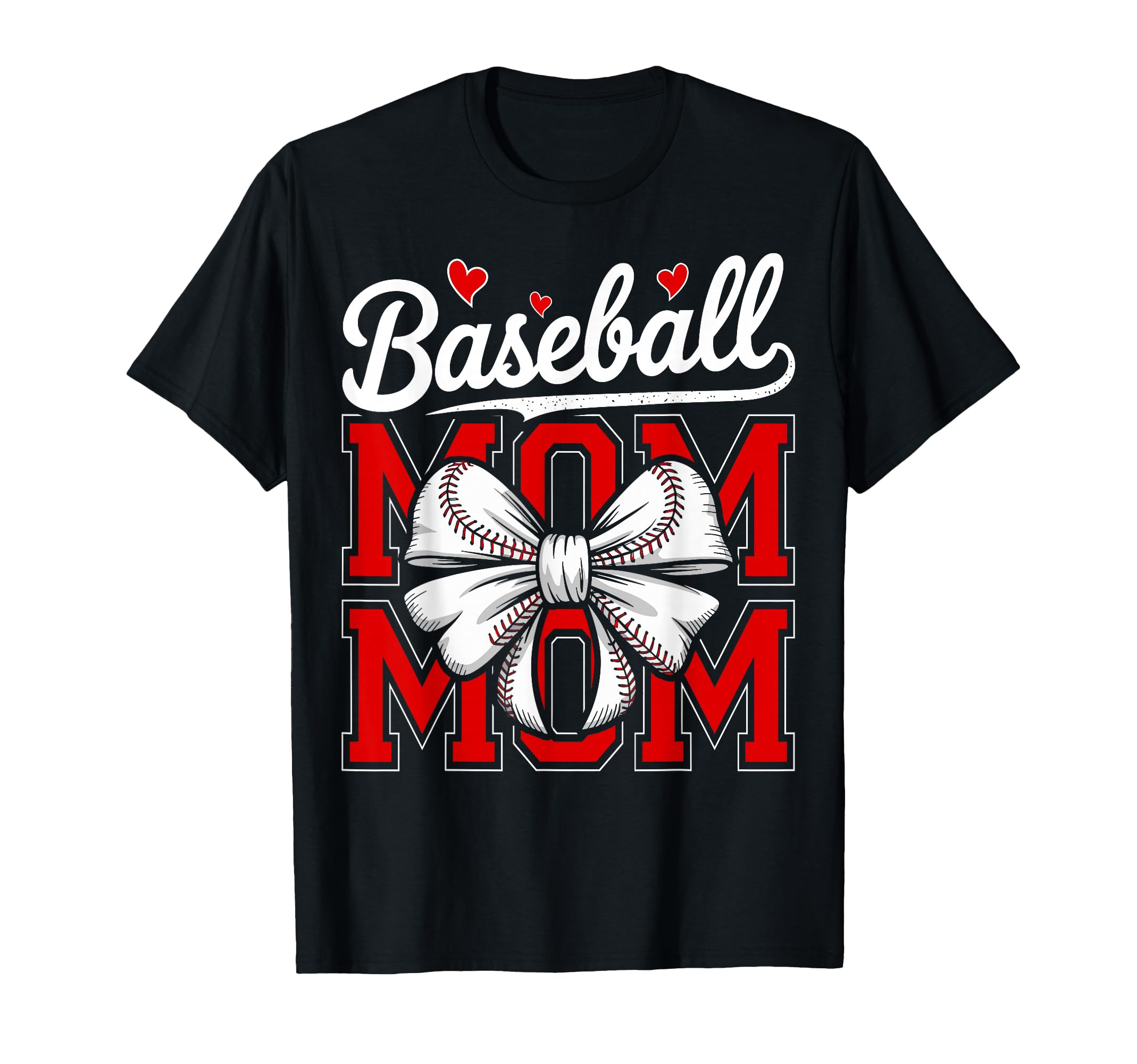 Baseball Mom Coquette Bow Sport Game T-Shirt - Minimalist Print for Adults - T-Shirt, Sweatshirt, Hoodie