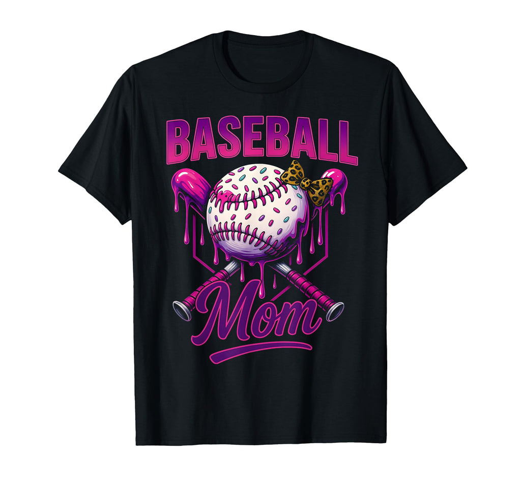 Baseball Mom Drip Ice Cream Baseball T-Shirt - Unique Graphic Men Women - T-Shirt, Sweatshirt, Hoodie