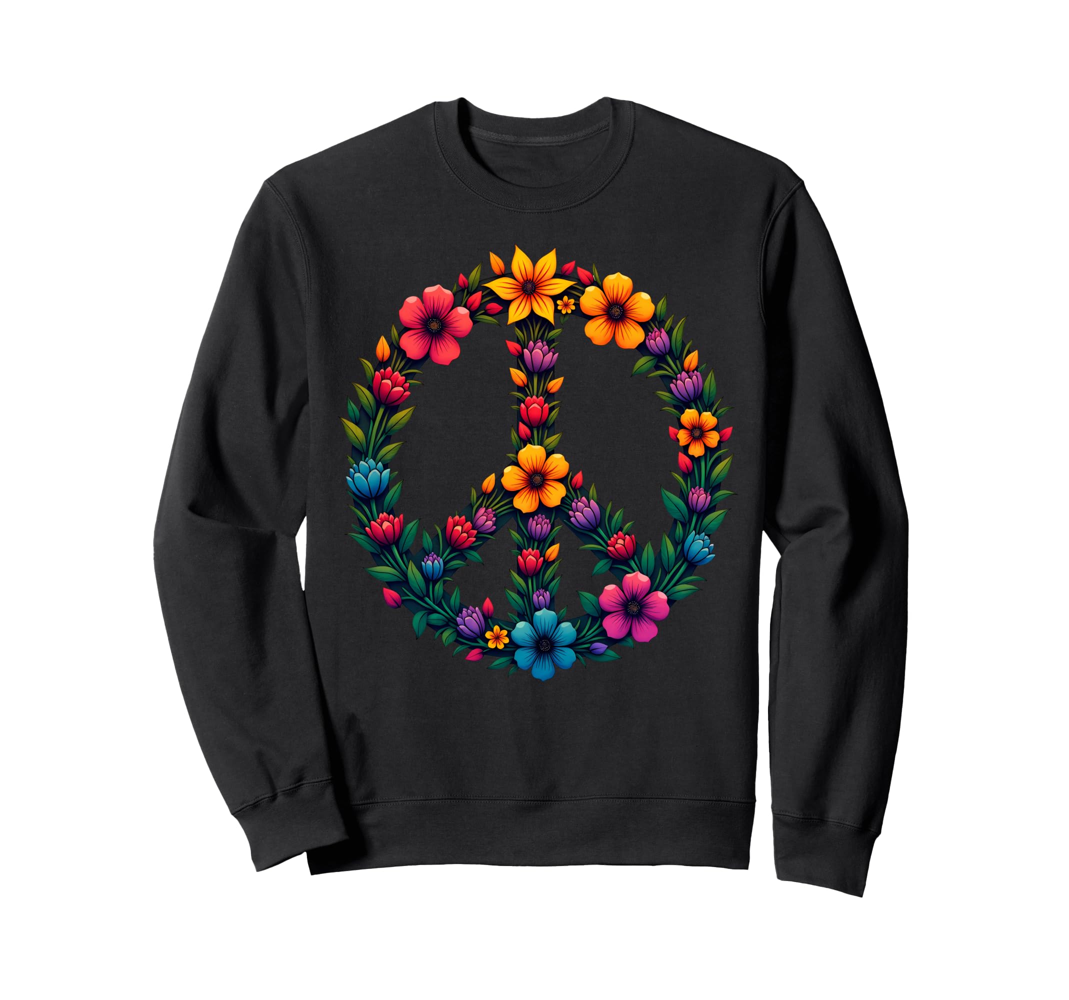 60S 70S Flower Power Groovy Love Sweatshirt - Custom Art Print Unisex - T-Shirt, Sweatshirt, Hoodie