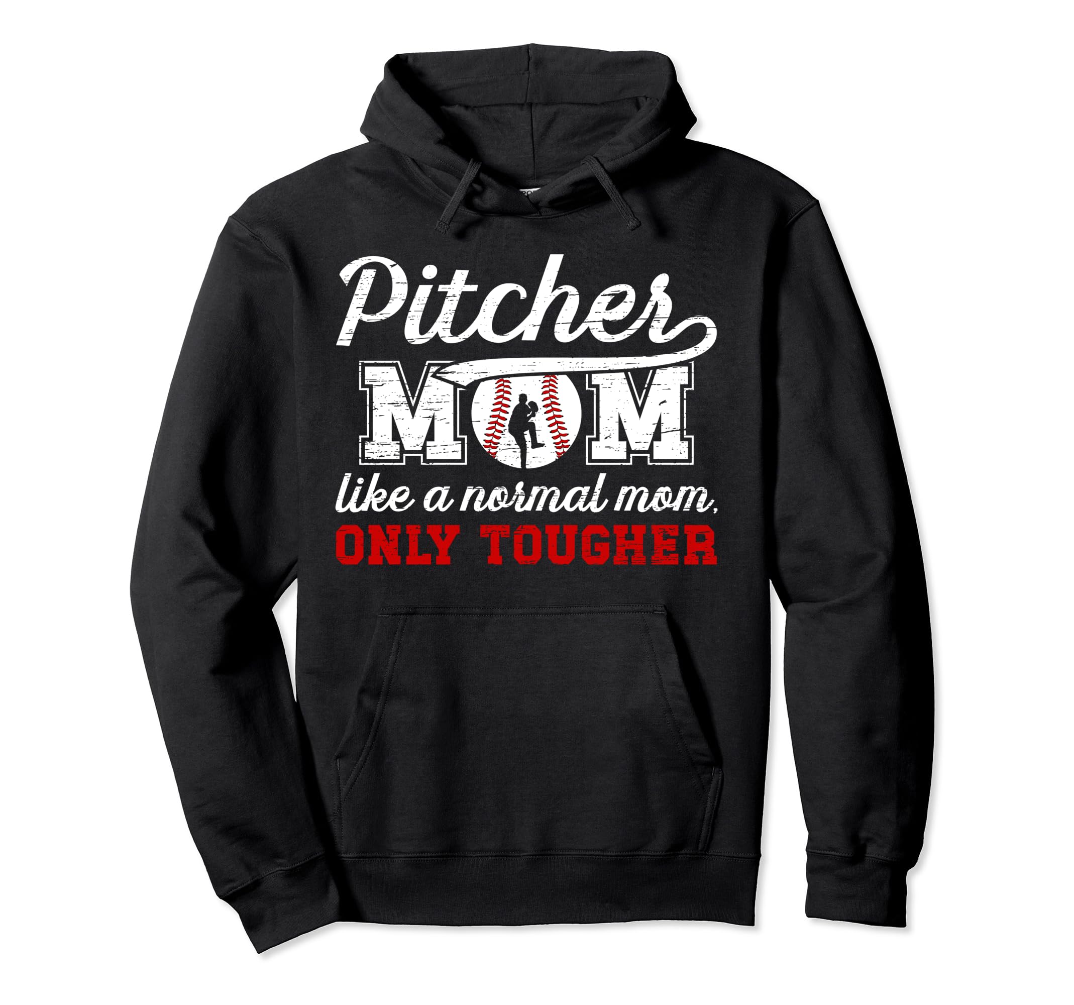 Tough Baseball Pitcher Mom Baseball Hoodie - Minimalist Print Men Women - T-Shirt, Sweatshirt, Hoodie