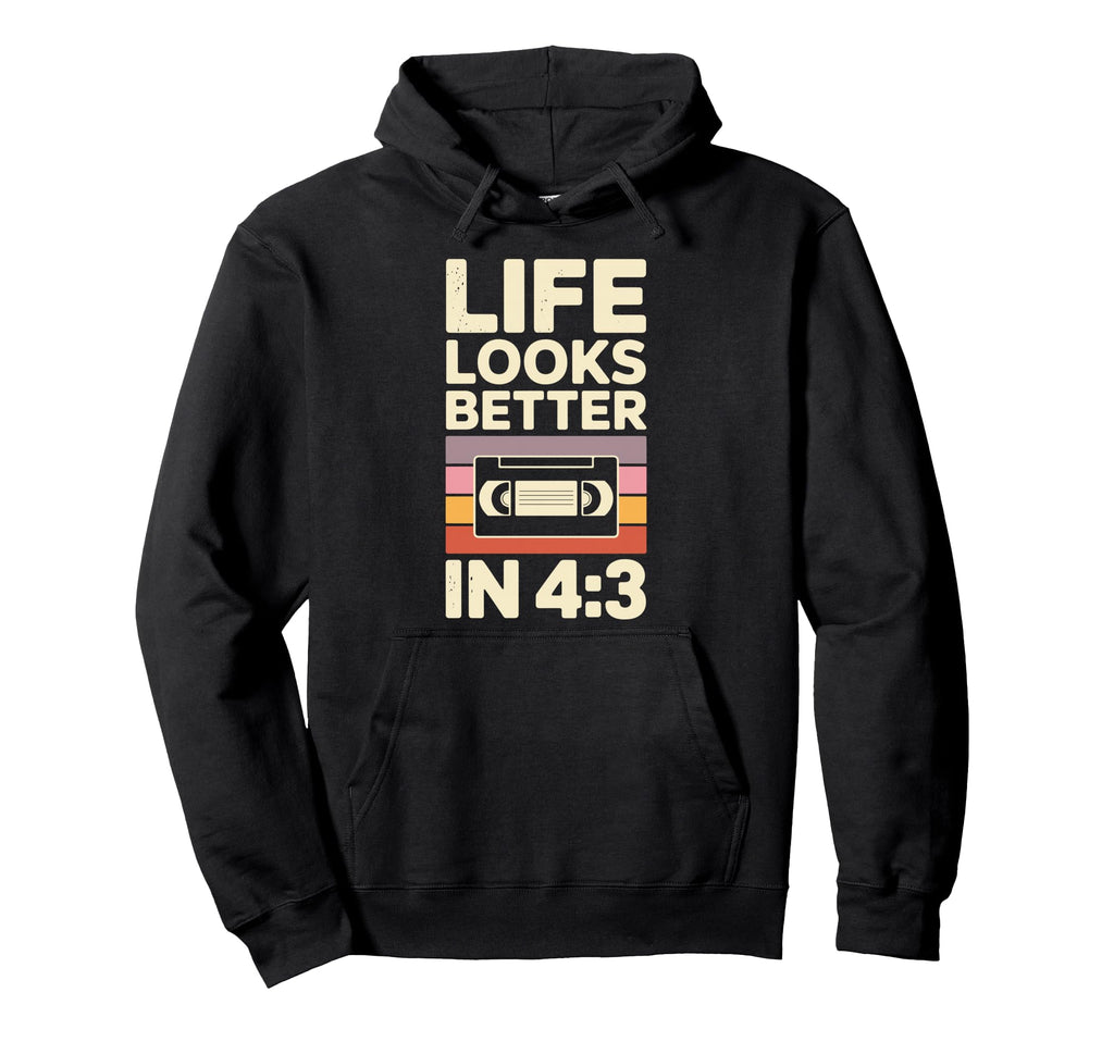 Life Looks Better 4 3 Vhs Tapes Hoodie - Aesthetic Graphic for Adults - T-Shirt, Sweatshirt, Hoodie