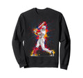 Paint Splash Baseball Player Coach Sweatshirt - Aesthetic Graphic Unisex - T-Shirt, Sweatshirt, Hoodie