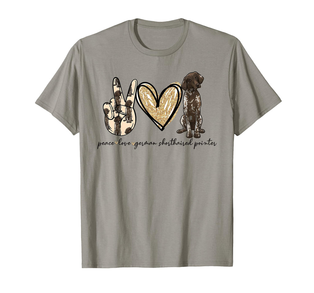 Peace Love Gsp German Shorthaired Pointer T-Shirt - Graphic Print Unisex - T-Shirt, Sweatshirt, Hoodie