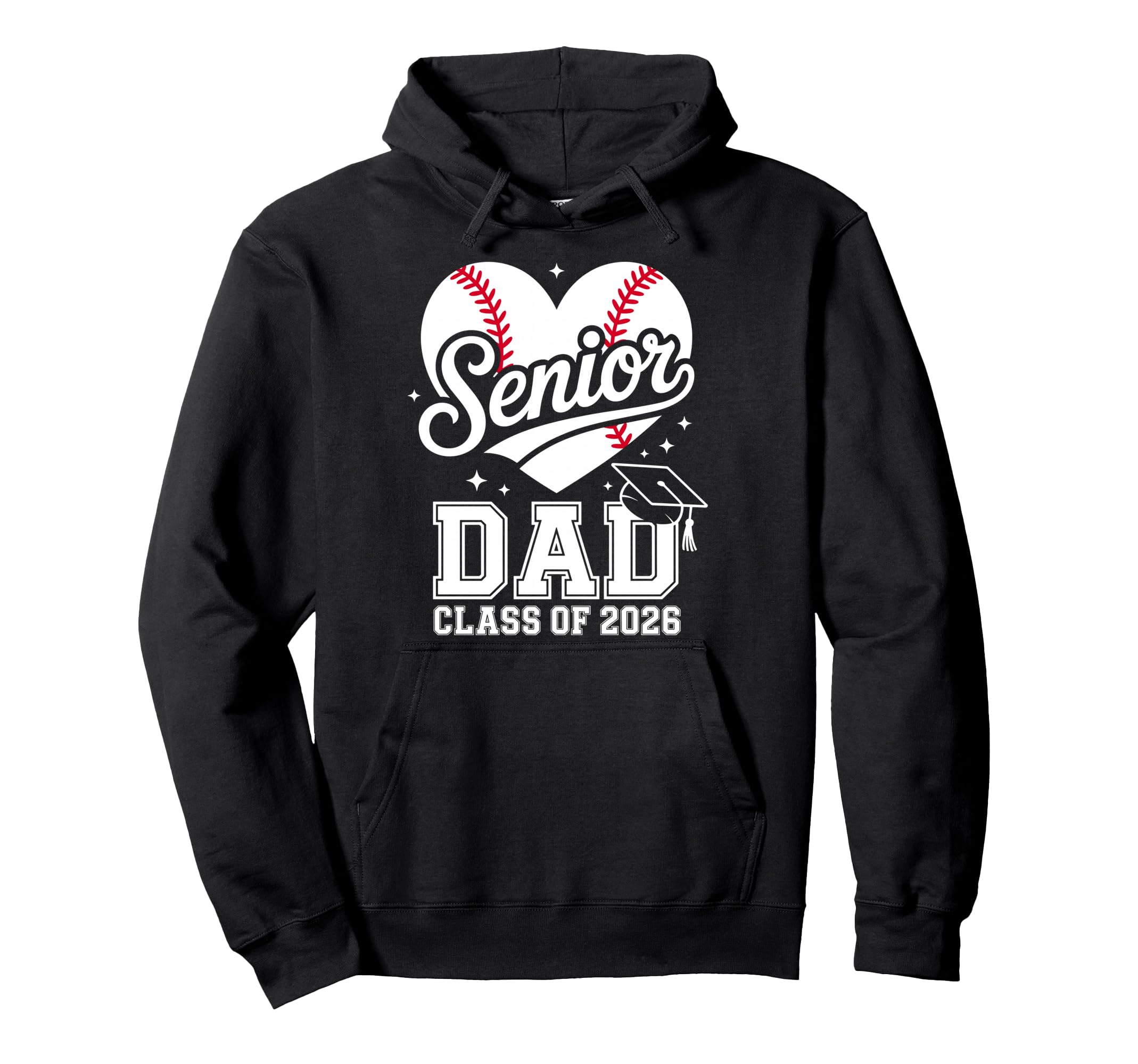 Proud Senior Dad Class 2026 Baseball Hoodie - Graphic Print for Adults - T-Shirt, Sweatshirt, Hoodie