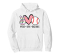 Peace Love Baseball Funny Teens Mom Hoodie - Trendy Graphic Men Women - T-Shirt, Sweatshirt, Hoodie