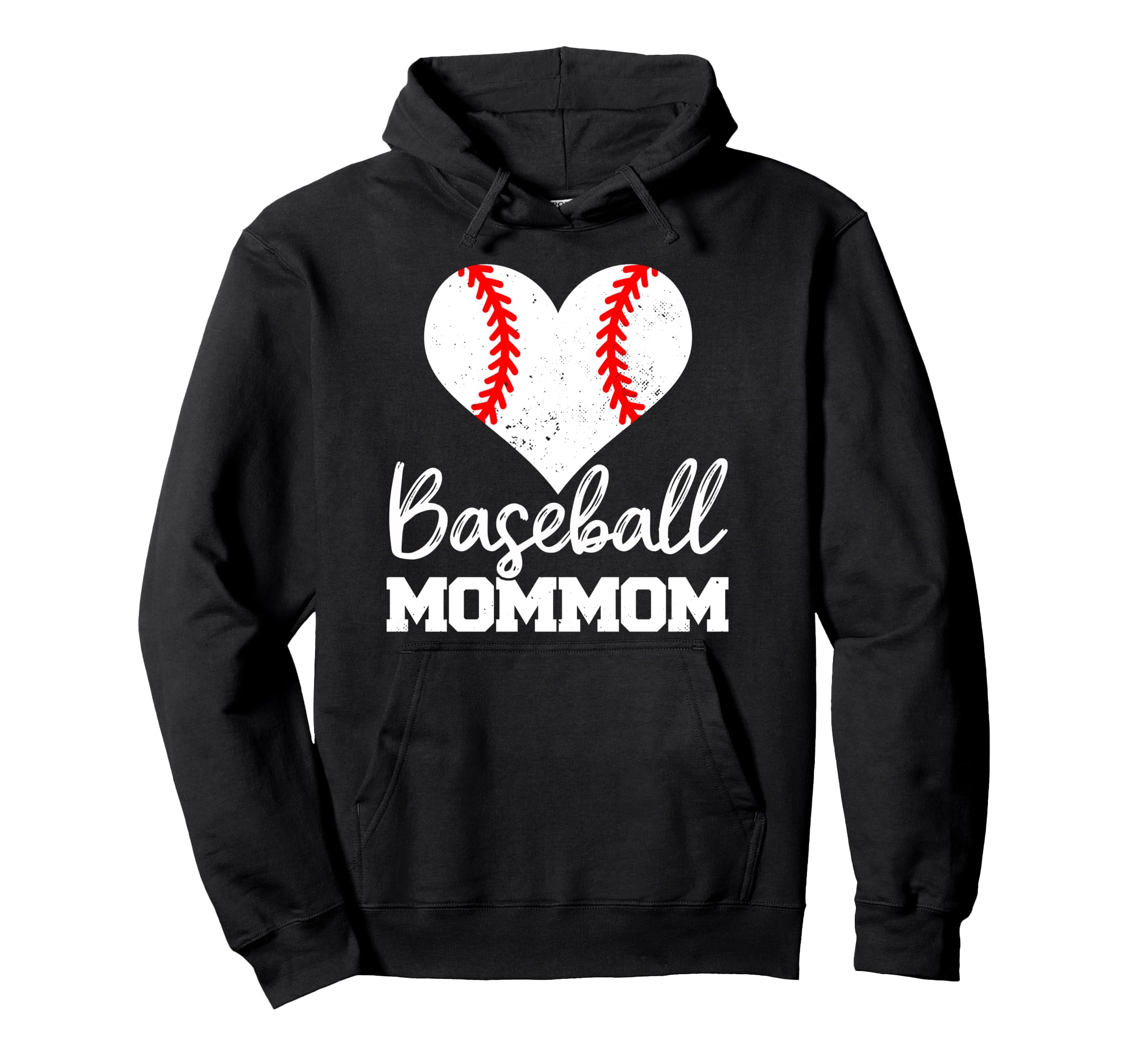 Baseball Mommom Heart Funny Hoodie - Casual Everyday Wear for Adults - T-Shirt, Sweatshirt, Hoodie