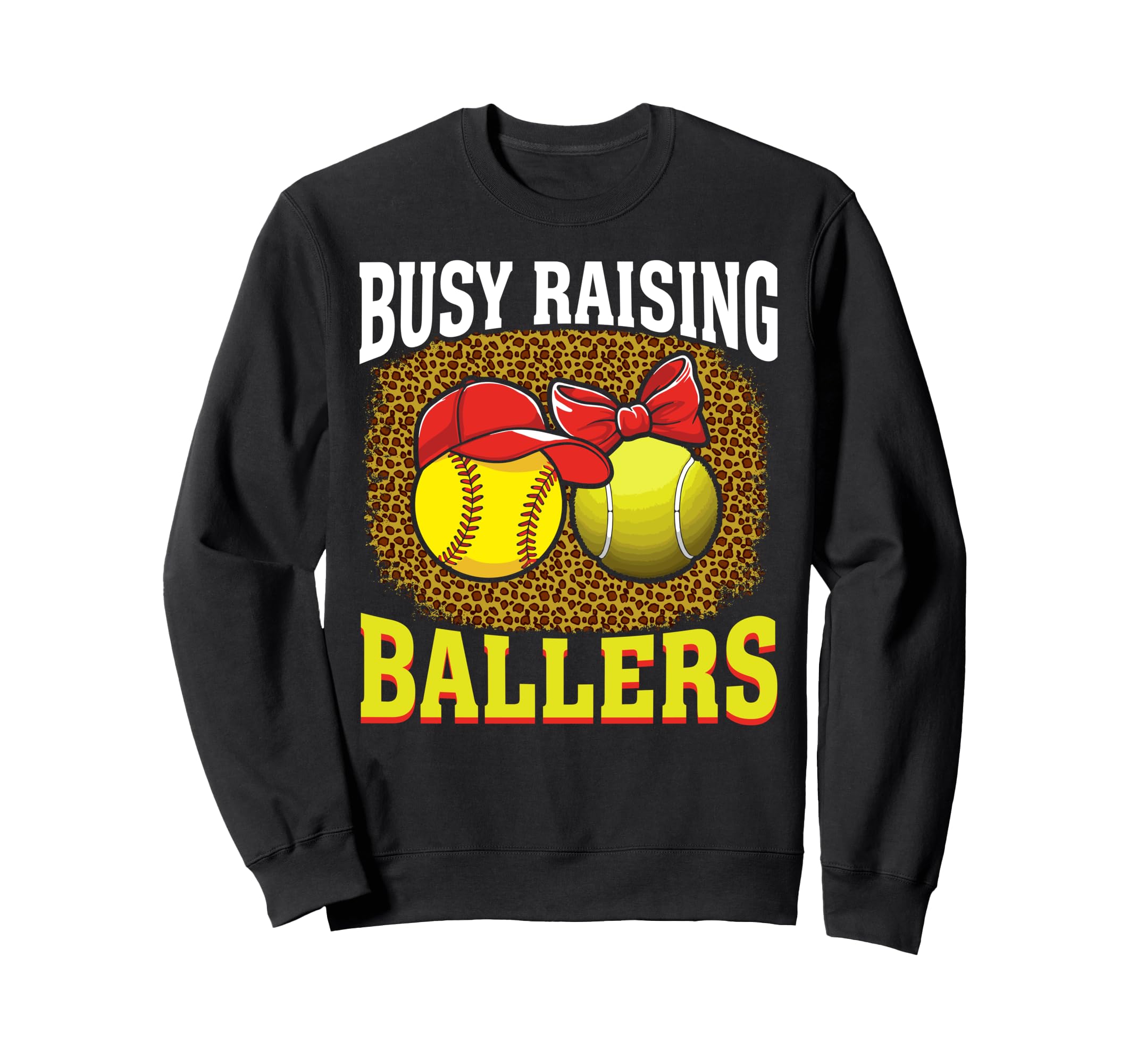 Busy Raising Ballers Softball Sweatshirt - Minimalist Print Men Women - T-Shirt, Sweatshirt, Hoodie