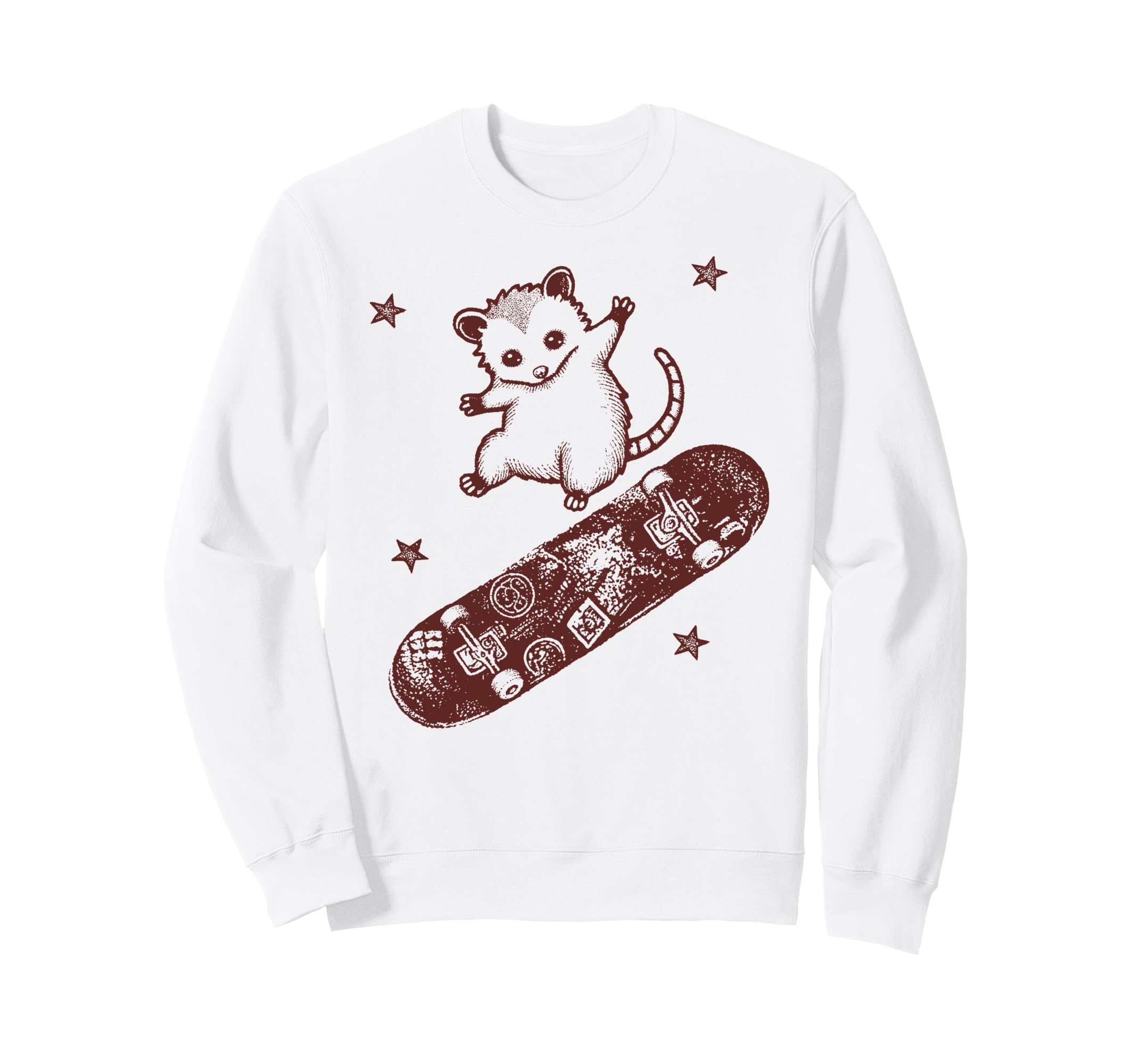 Skateboarding Possum Skater Animal Sweatshirt - Unique Graphic Men Women - T-Shirt, Sweatshirt, Hoodie