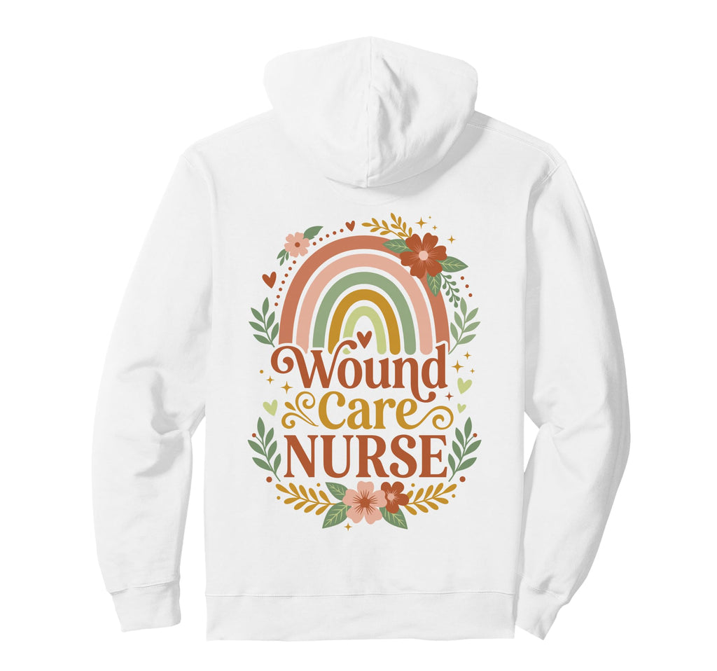 Wound Care Nurse Boho Rainbow Floral Rn Hoodie - Novelty Apparel Men Women - T-Shirt, Sweatshirt, Hoodie