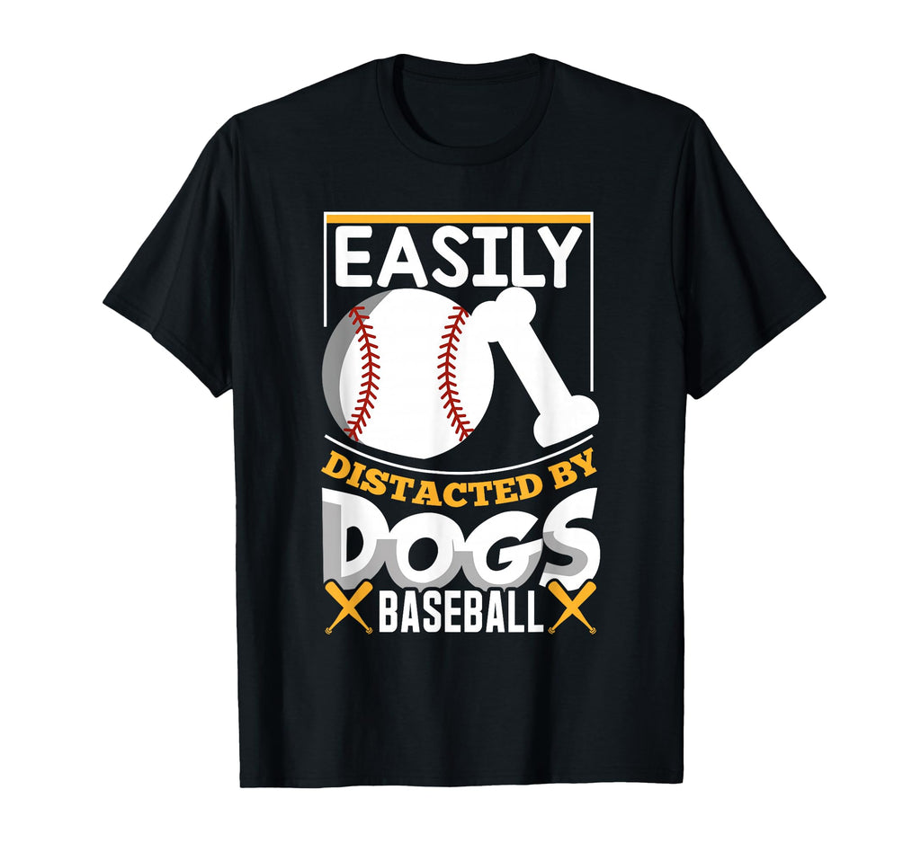 Easily Distracted Dogs Baseball T-Shirt - Minimalist Print Unisex - T-Shirt, Sweatshirt, Hoodie