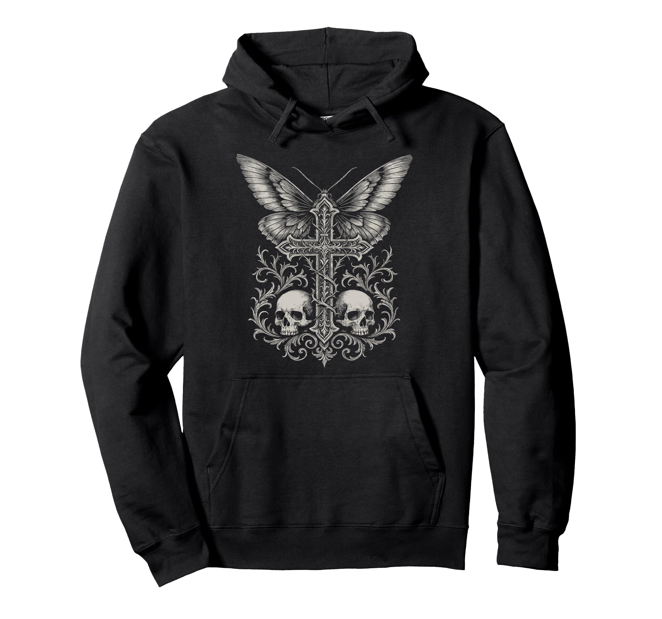 Y2K Grunge Aesthetic Alt Goth Skull Hoodie - Fun Novelty Design Unisex - T-Shirt, Sweatshirt, Hoodie