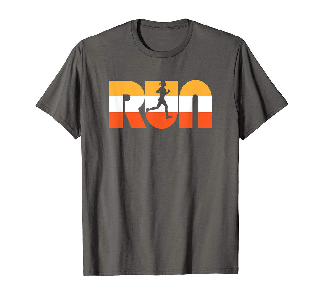 Run Seventies Color Typography Female Runner T-Shirt - Graphic Print Unisex - T-Shirt, Sweatshirt, Hoodie