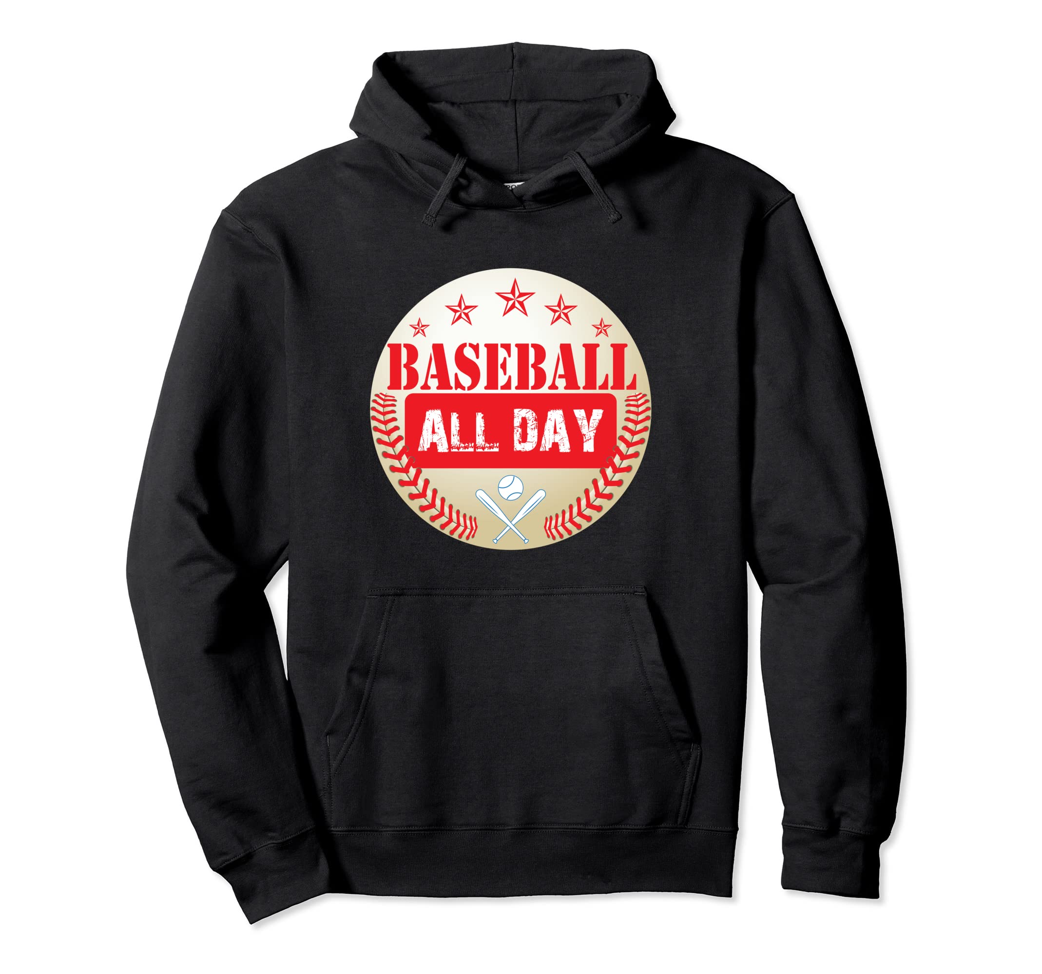 Baseball All Day Baseball Player Hoodie - Novelty Apparel for Adults - T-Shirt, Sweatshirt, Hoodie