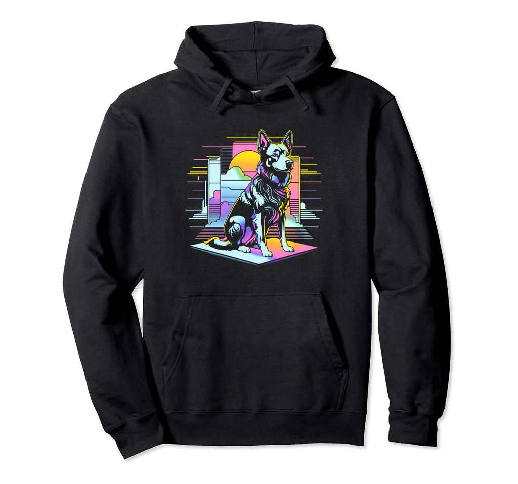 Sunset Vaporwave Aesthetic Dog Hoodie - Minimalist Print Unisex - T-Shirt, Sweatshirt, Hoodie