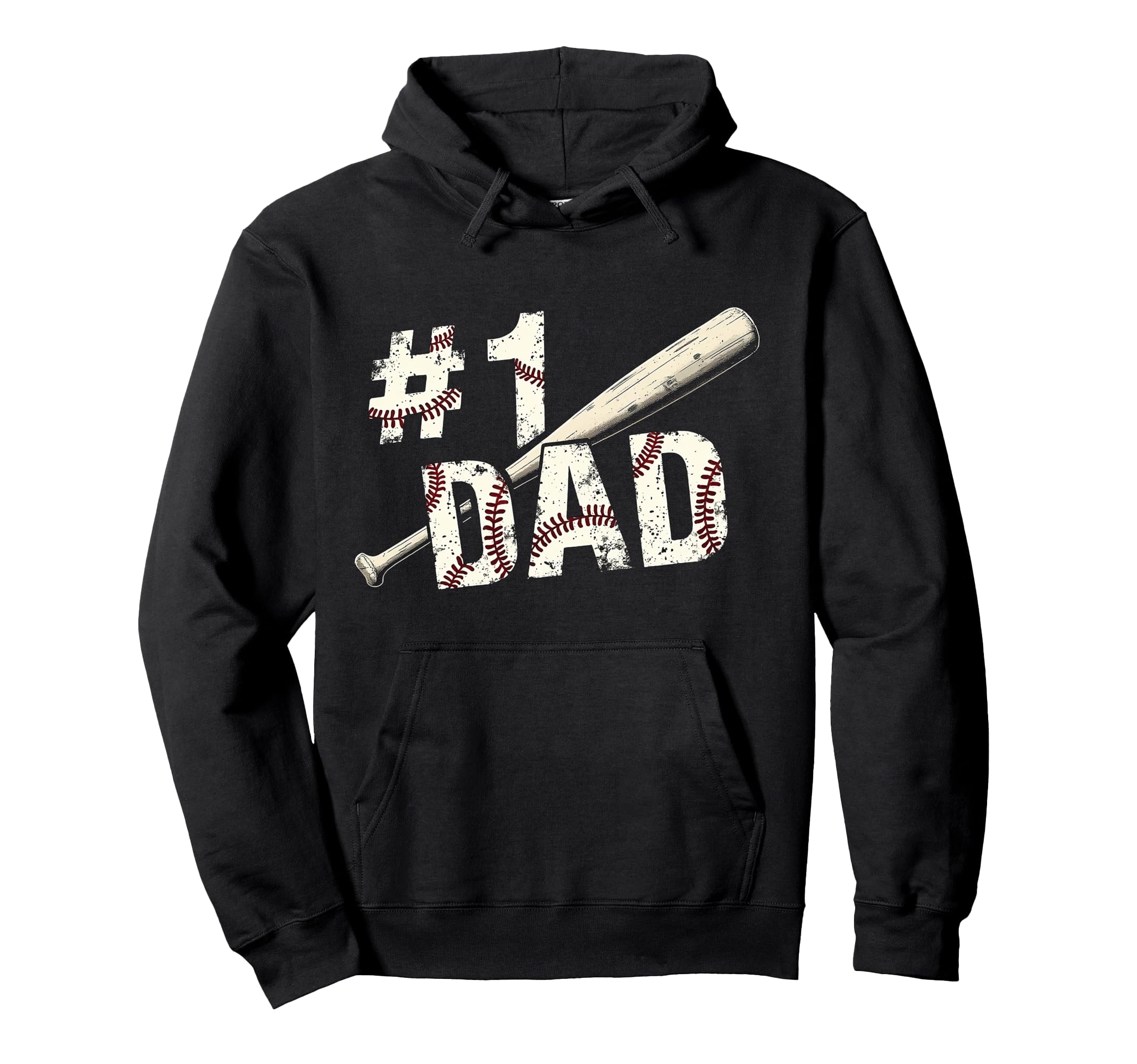 Number One Baseball Dad Fathers Day Hoodie - Custom Art Print Unisex - T-Shirt, Sweatshirt, Hoodie