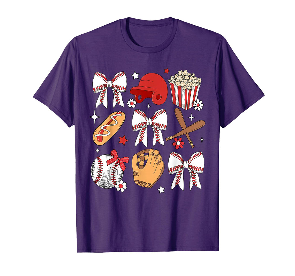 Baseball Mom Coquette Mothers Day T-Shirt - Graphic Print Men Women - T-Shirt, Sweatshirt, Hoodie