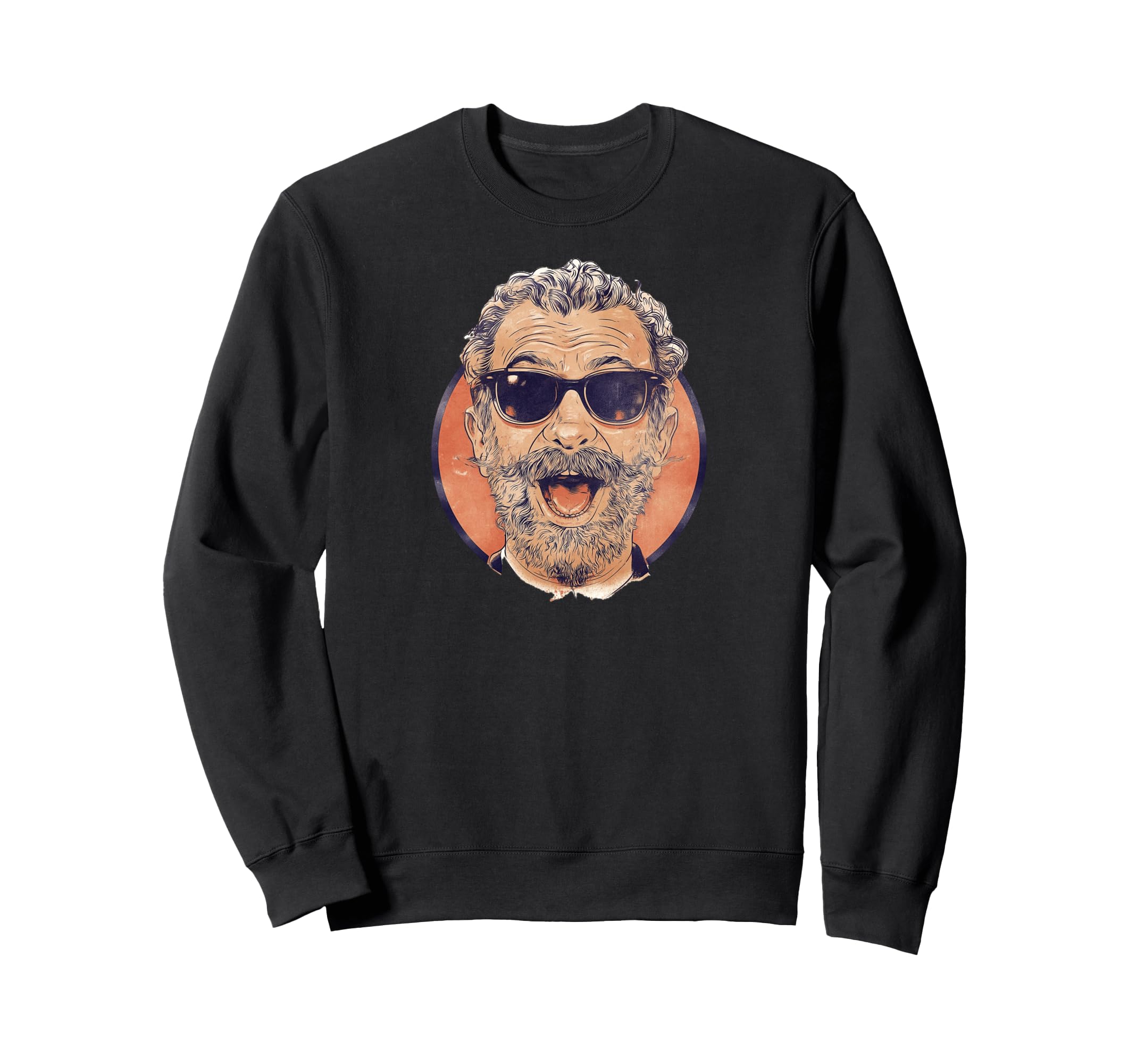 Hipster Beard Portrait Sunglasses Sweatshirt - Fun Novelty Design Men Women - T-Shirt, Sweatshirt, Hoodie