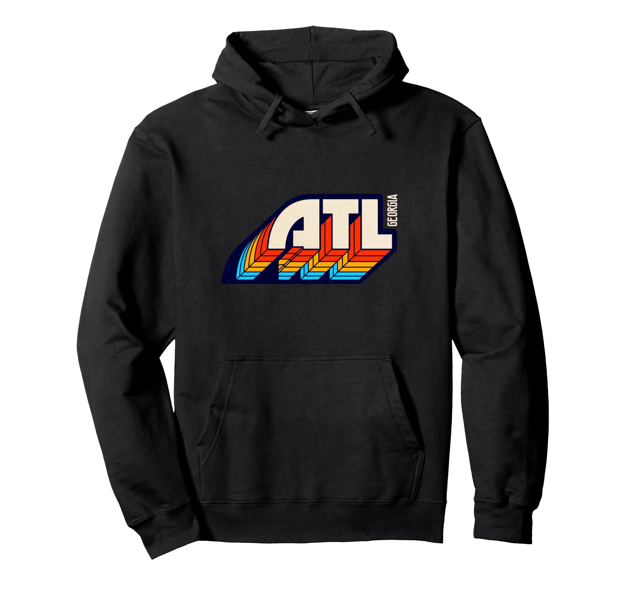 Atlanta Georgia Atl 1970S 1980S Typography Hoodie - Minimalist Print Unisex - T-Shirt, Sweatshirt, Hoodie