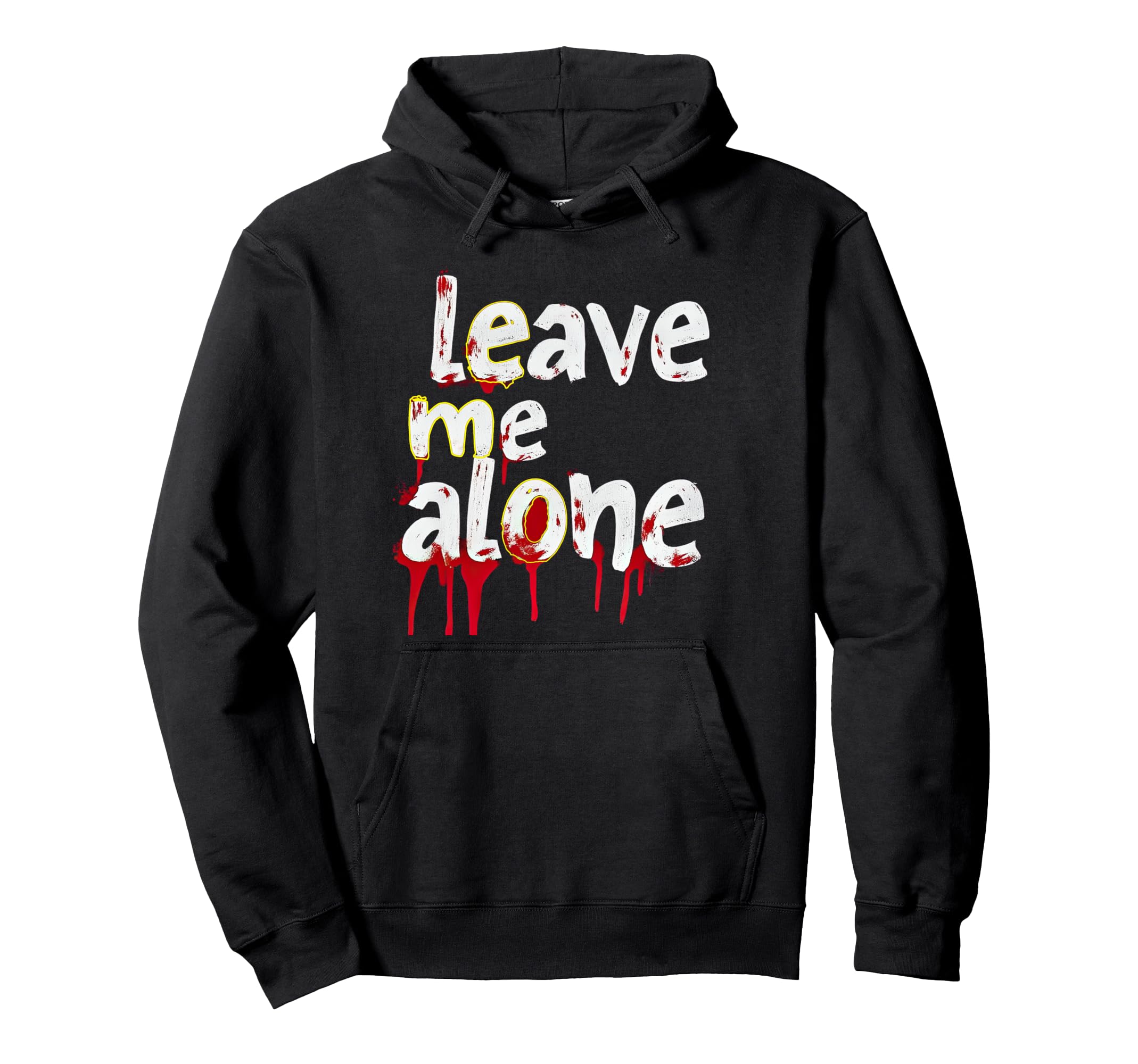 Leave Me Alone Y2K Emo Aesthetic Gothic Hoodie - Custom Art Print Unisex - T-Shirt, Sweatshirt, Hoodie