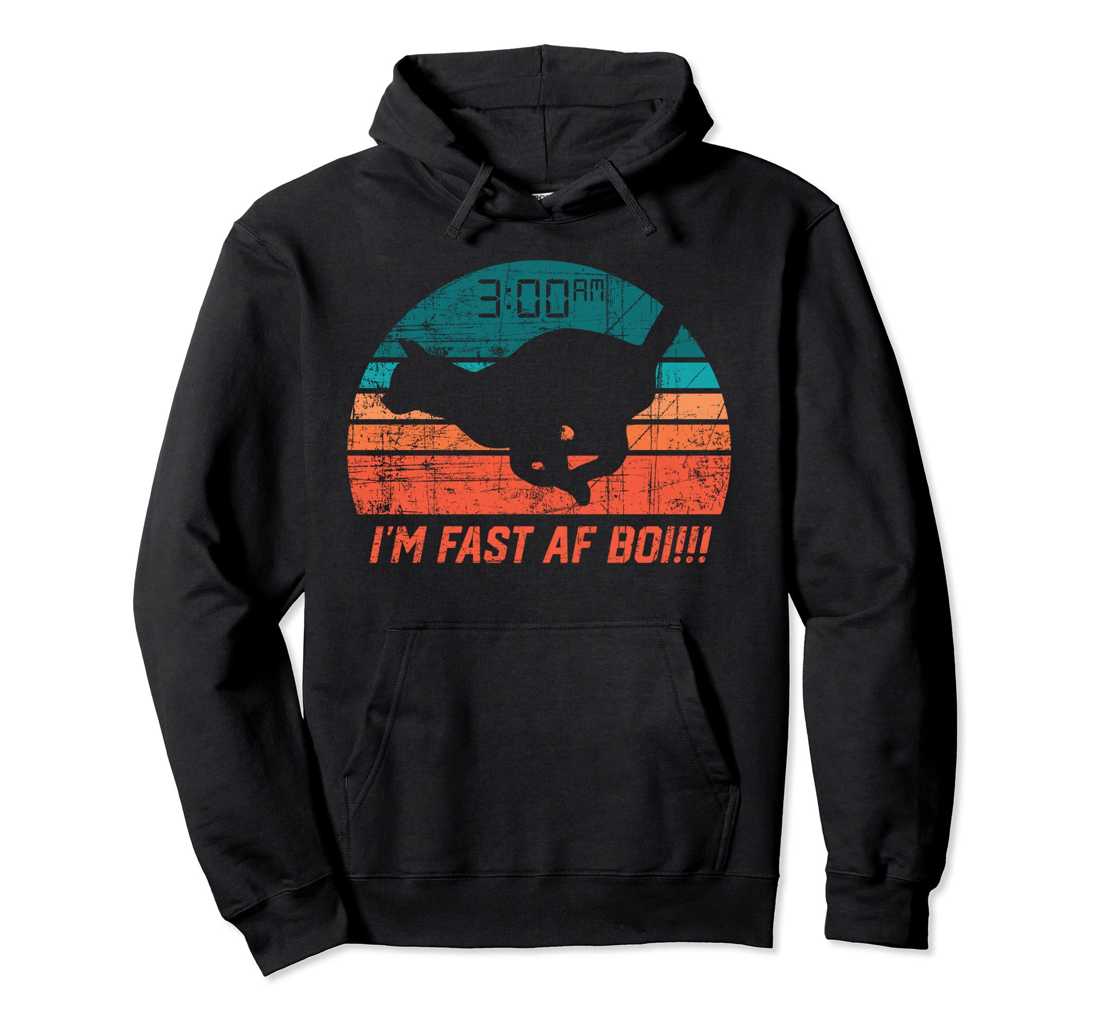 Im Fast Af Boi Funny Cat Meme Distressed Hoodie - Fun Novelty Design Unisex - T-Shirt, Sweatshirt, Hoodie