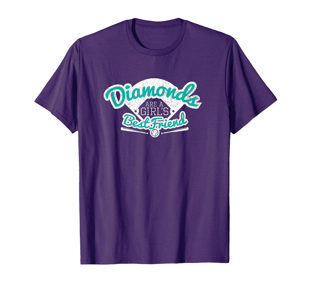 Softball Diamonds Are Best Friend T-Shirt - Fun Novelty Design Men Women - T-Shirt, Sweatshirt, Hoodie