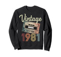 1981 Cassette Tape 43Rd Birthday Sweatshirt - Custom Art Print Men Women - T-Shirt, Sweatshirt, Hoodie