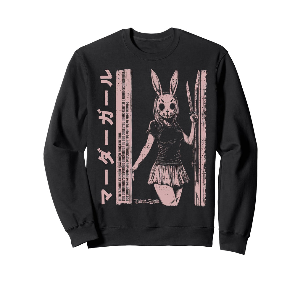Anime Horror Bunny Aesthetic Sweatshirt - Fun Novelty Design Men Women - T-Shirt, Sweatshirt, Hoodie