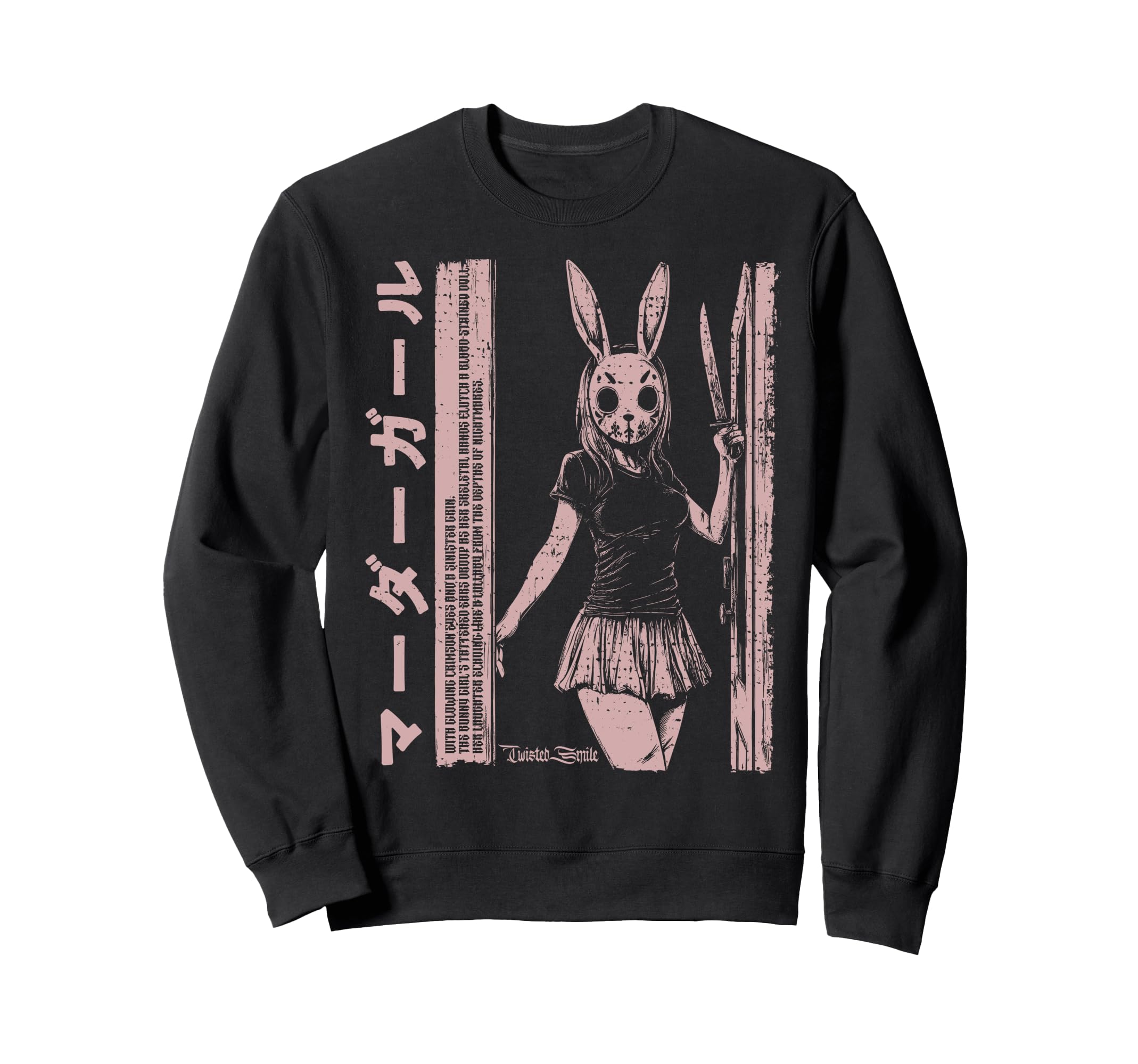 Anime Horror Bunny Aesthetic Sweatshirt - Fun Novelty Design Men Women - T-Shirt, Sweatshirt, Hoodie