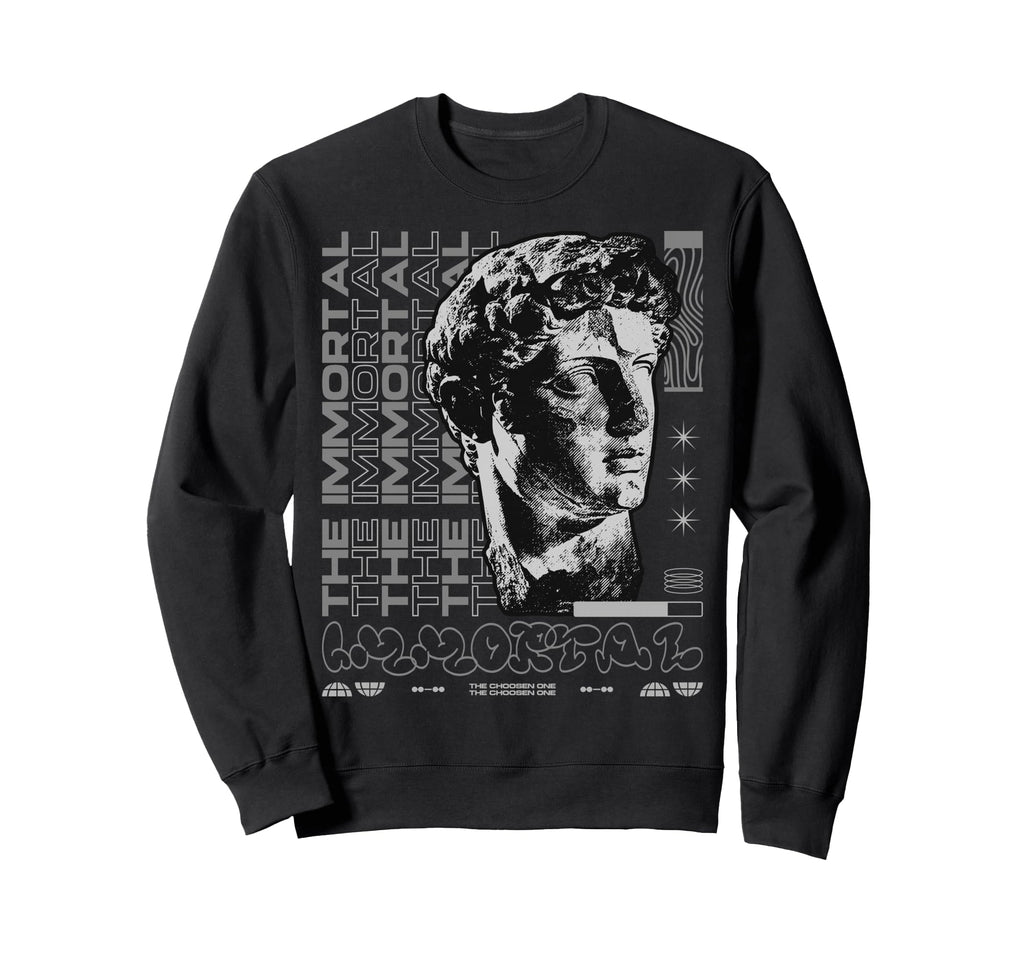 Y2K Immortal Bold Urban Graffiti Sweatshirt - Trendy Graphic Unisex - T-Shirt, Sweatshirt, Hoodie