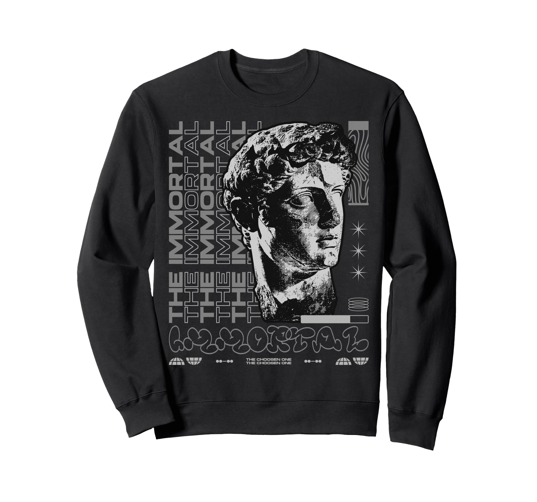 Y2K Immortal Bold Urban Graffiti Sweatshirt - Trendy Graphic Unisex - T-Shirt, Sweatshirt, Hoodie