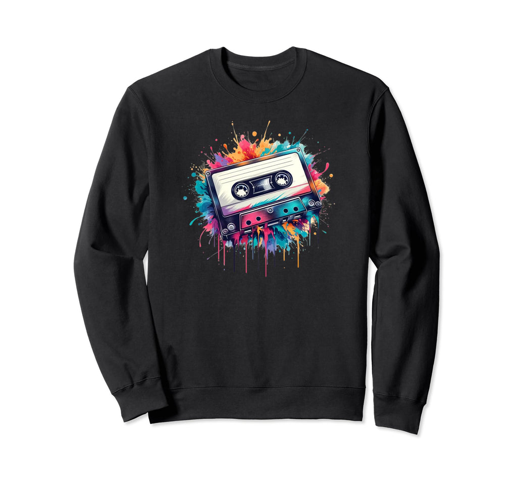 Water Color Cassette Tape Music Sweatshirt - Minimalist Print for Adults - T-Shirt, Sweatshirt, Hoodie