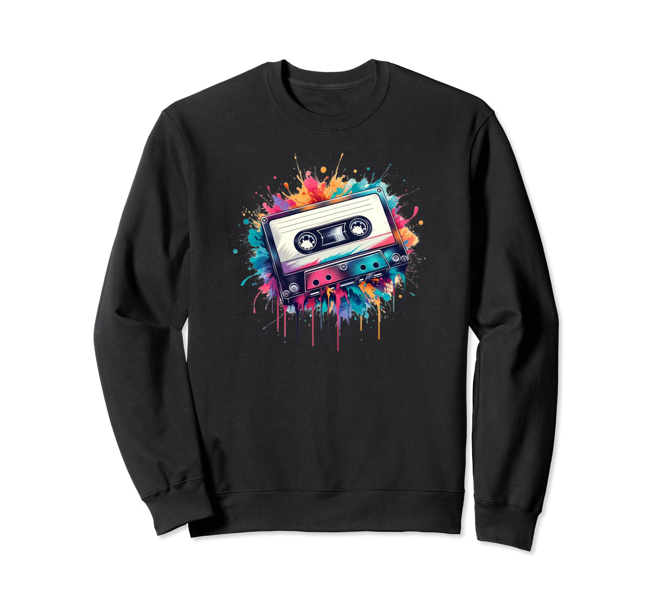 Water Color Cassette Tape Music Sweatshirt - Minimalist Print for Adults - T-Shirt, Sweatshirt, Hoodie