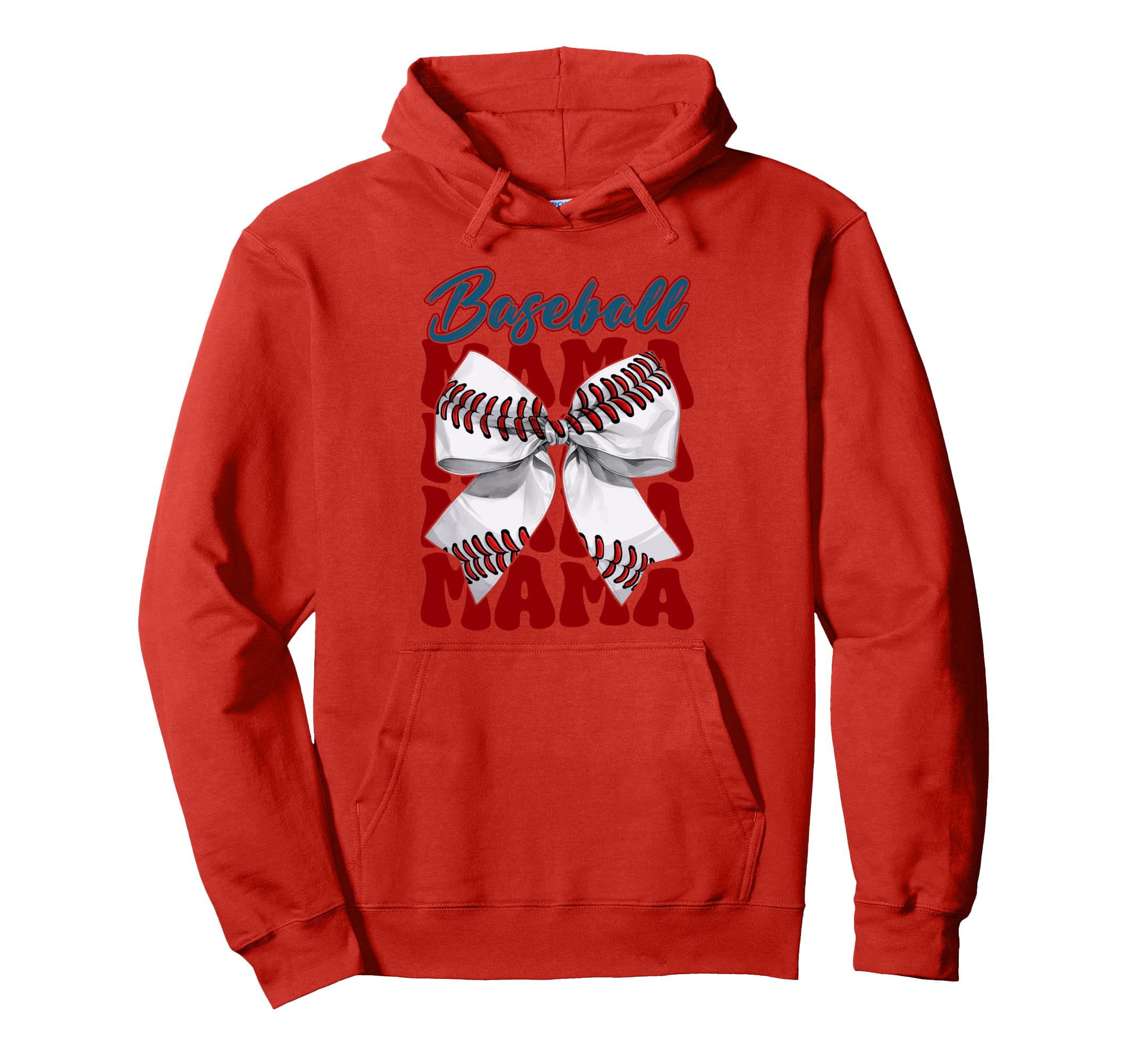 Baseball Mama Bow Baseball Mom Mothers Hoodie - Trendy Graphic for Adults - T-Shirt, Sweatshirt, Hoodie