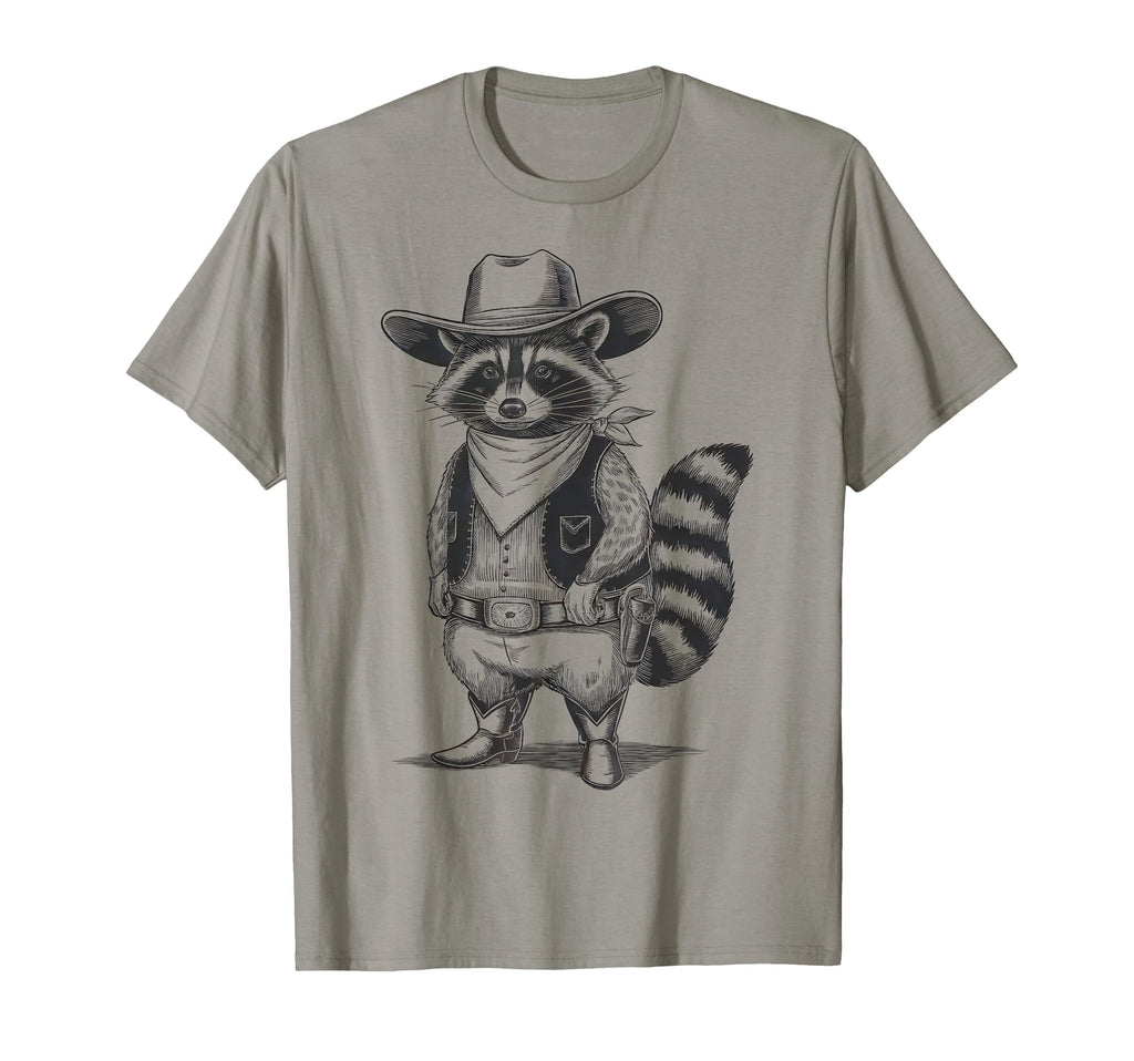 Raccoon Cowboy Cowgirl Trash Panda T-Shirt - Graphic Print for Adults - T-Shirt, Sweatshirt, Hoodie