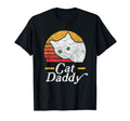 Cat Daddy Eighties White Cat Distressed T-Shirt - Custom Art Print Unisex - T-Shirt, Sweatshirt, Hoodie