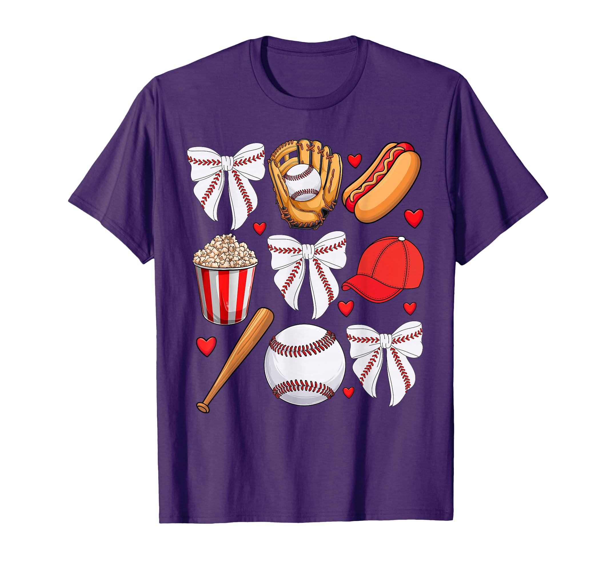 Baseball Coquette Bow Baseball Cheer T-Shirt - Unique Graphic for Adults - T-Shirt, Sweatshirt, Hoodie