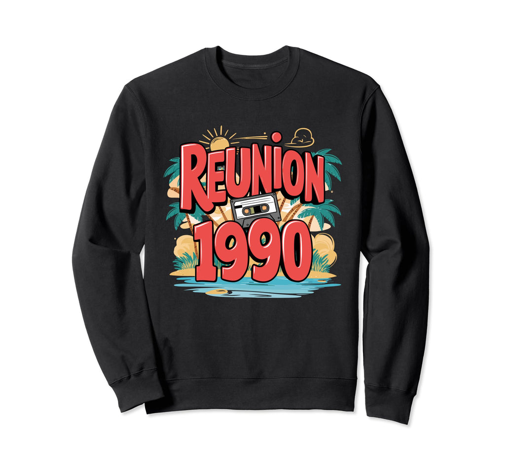 Reunion 1990 Cassette Tape Sunset Sweatshirt - Minimalist Print Unisex - T-Shirt, Sweatshirt, Hoodie