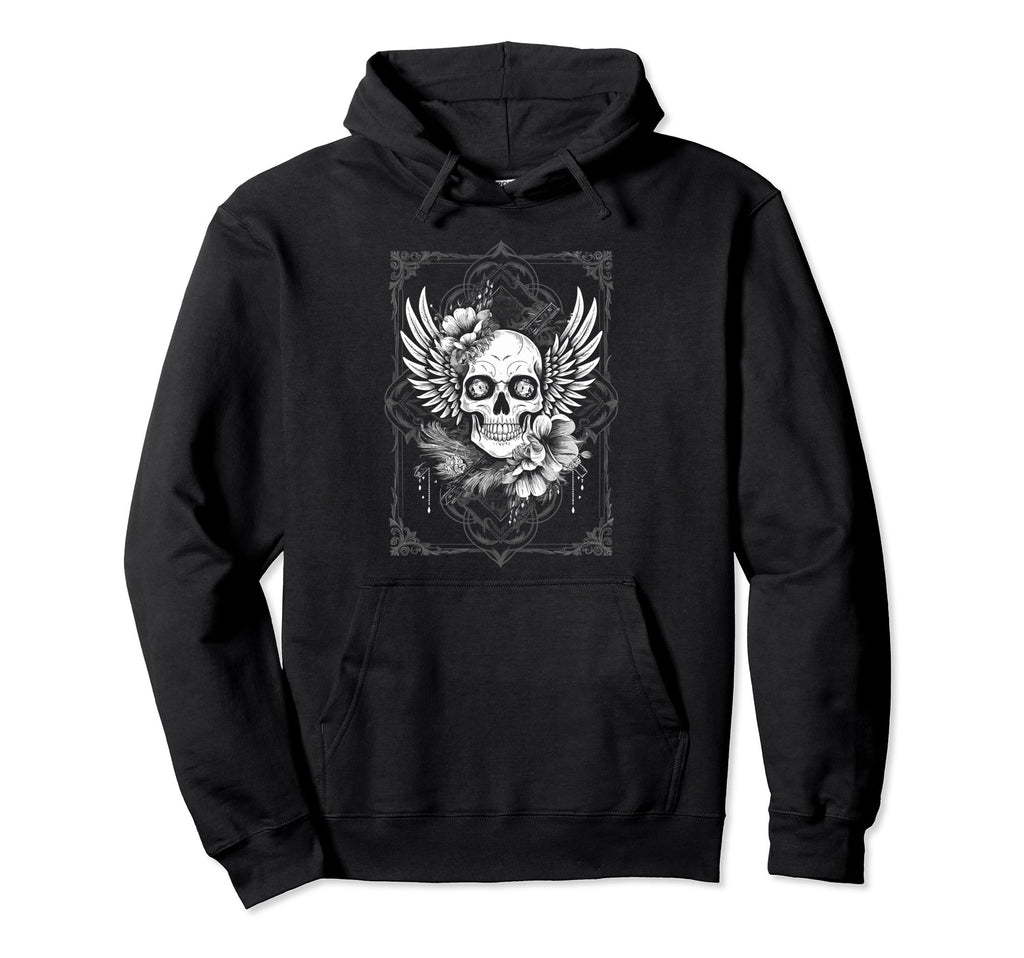 Emo Y2K Grunge Aesthetic Alt Goth Skull Hoodie - Unique Graphic Men Women - T-Shirt, Sweatshirt, Hoodie