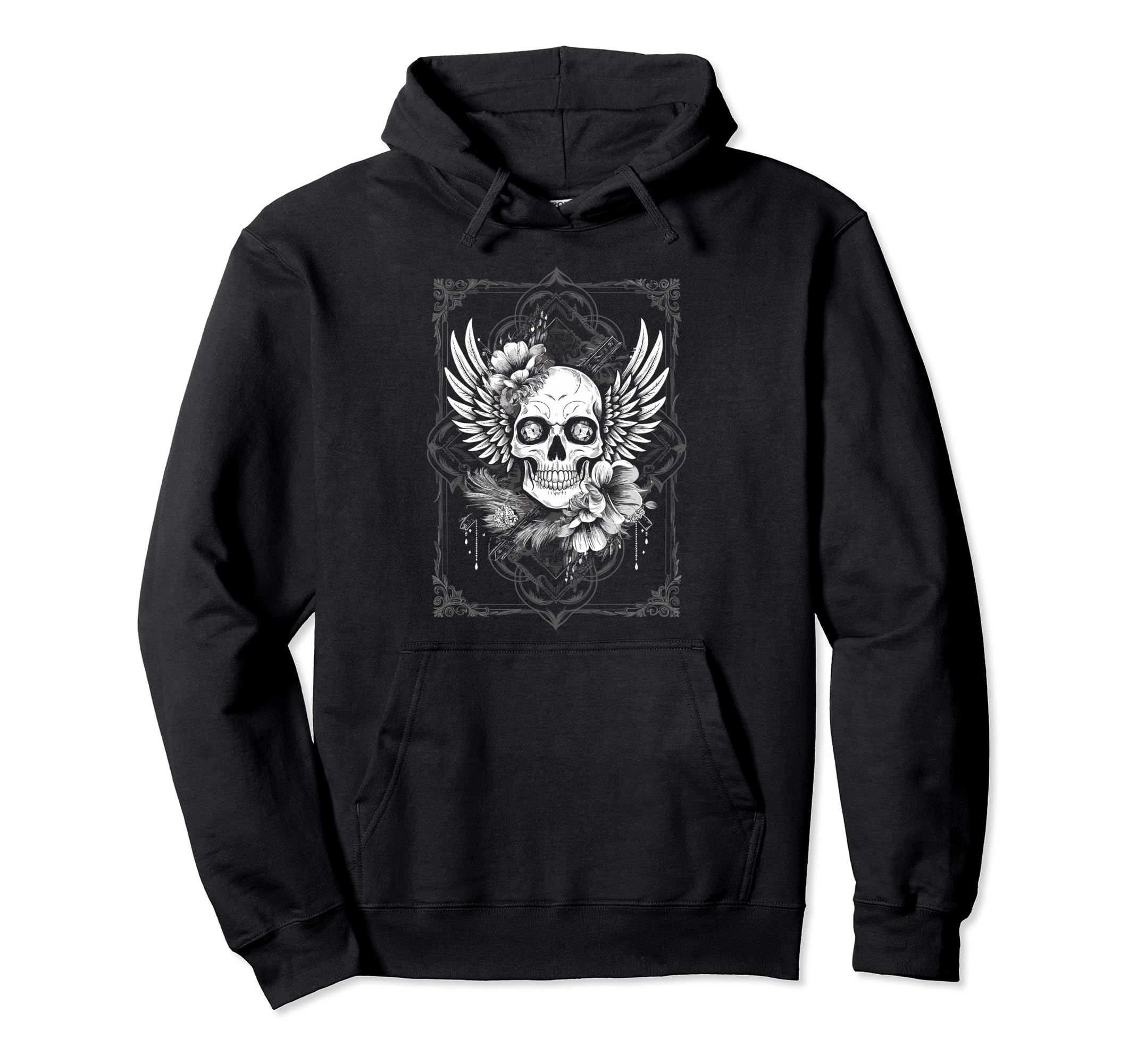 Emo Y2K Grunge Aesthetic Alt Goth Skull Hoodie - Unique Graphic Men Women - T-Shirt, Sweatshirt, Hoodie